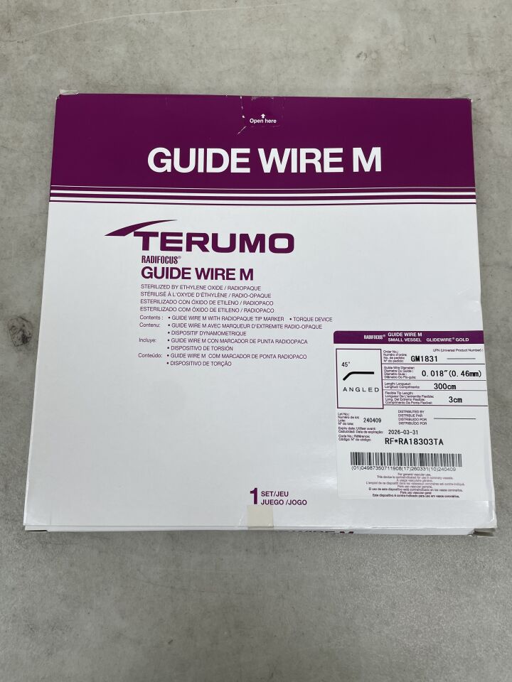 GM1831 - TERUMO - Radiofocus 導絲 M 型不透射線彎頭 0.018 英寸 x 3 厘米 x 300 厘米,(盒/1)-(有效期:2026-03-31)