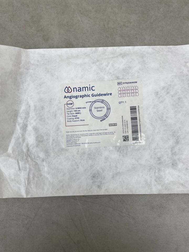 DYNJGWIRE08 - MEDLINE - Guía de acero inoxidable con punta en J enderezable de 3 mm, revestimiento de PTFE, núcleo fijo y cono estándar, 150 cm de largo, soporte corporal firme adicional, (unidades) - (Fecha de caducidad: 31/03/2026)