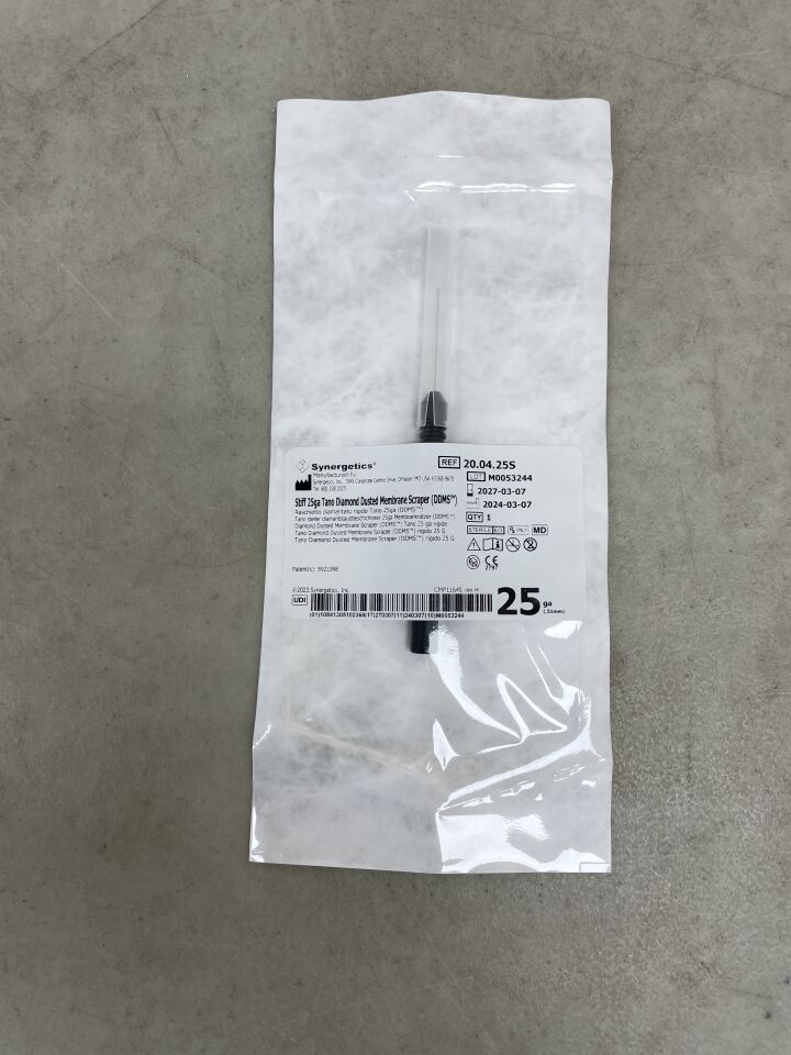20.04.25S - SYNERGETICS - 25G Stiff Tano Diamond Dusted Membrane Scraper , ( EA ) - ( Expiry Date : 2027-03-07 )