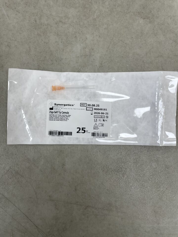 30.08.25 - SYNERGETICS - 25G Soft Tip Cannula , ( EA ) - ( Expiry Date : 2026-06-21 )