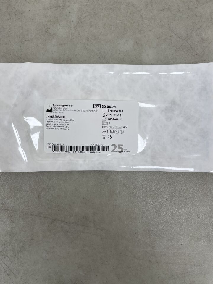 30.08.25 - SYNERGETICS - 25G Soft Tip Cannula , ( EA ) - ( Expiry Date : 2027-01-16 )