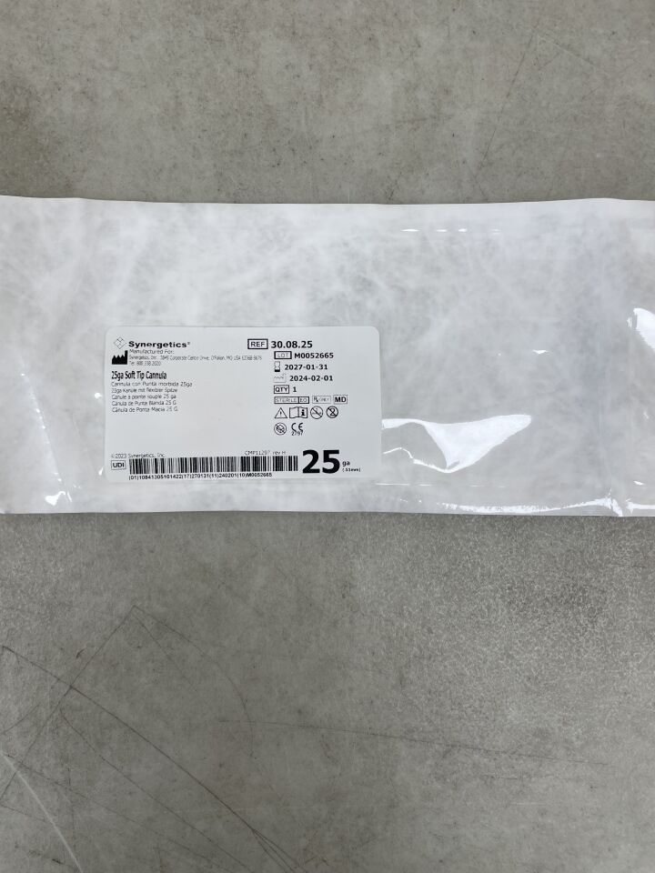 30.08.25 - SYNERGETICS - 25G Soft Tip Cannula , ( EA ) - ( Expiry Date : 2027-01-31 )