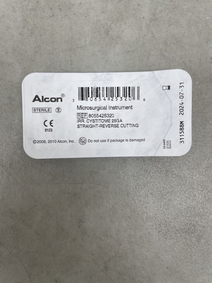 8065425320 - ALCON - Microsurgical Instrument Irrigating Cystitome 25GA, Straight-Reverse Cutting, (EA) - ( Expiry Date: 2024-07-31 )
