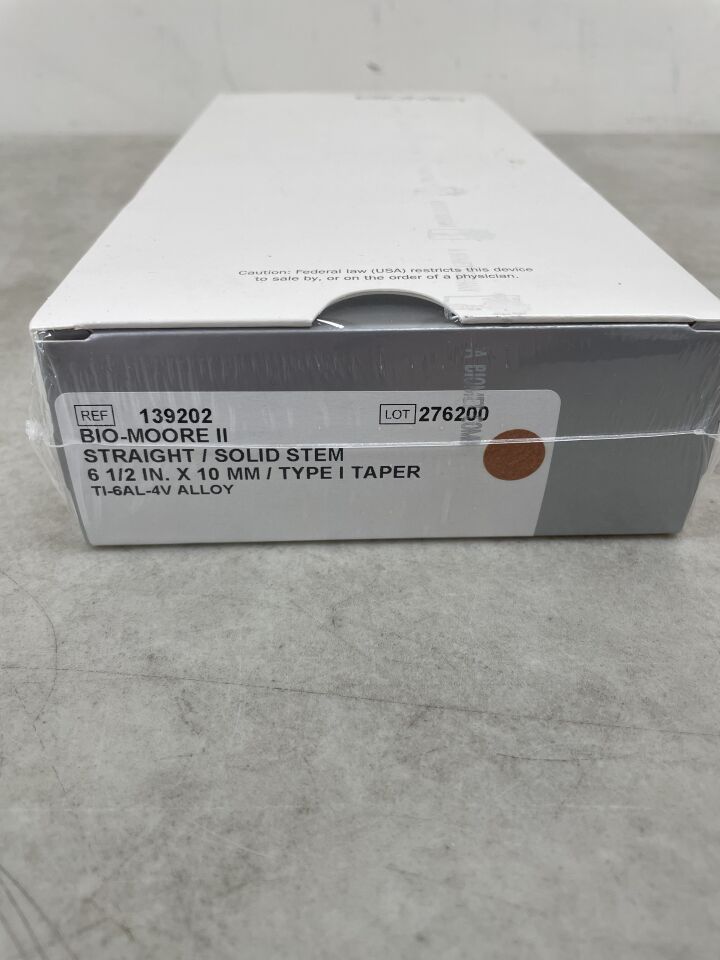 139202 - BIOMET - bio-moore ii hip system 10 size 165 mm type i taper, (BX/1) - ( Expiry Date: 2025-03-01 )