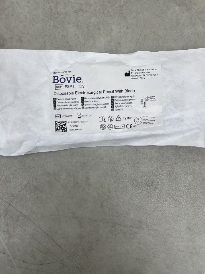 ESP1 - BOVIE MEDICAL - Disposable Electrosurgical Pencil with Blade, (EA) - ( Expiry Date: 2023-07-26 )