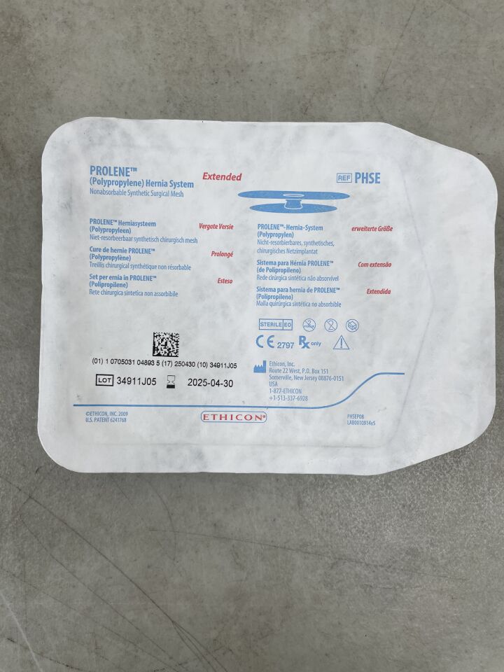 PHSE - ETHICON - Prolene Hernia Mesh, 5.5 x 12.8 cm, Extended, (EA) - ( Expiry Date: 2025-04-30 )