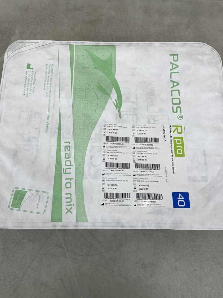5081286 - HERAEUS MEDICAL - PALACOS Rpro 40, Ready to mix Bone Cement, (EA) - ( Expiry Date: 2025-09-30 )