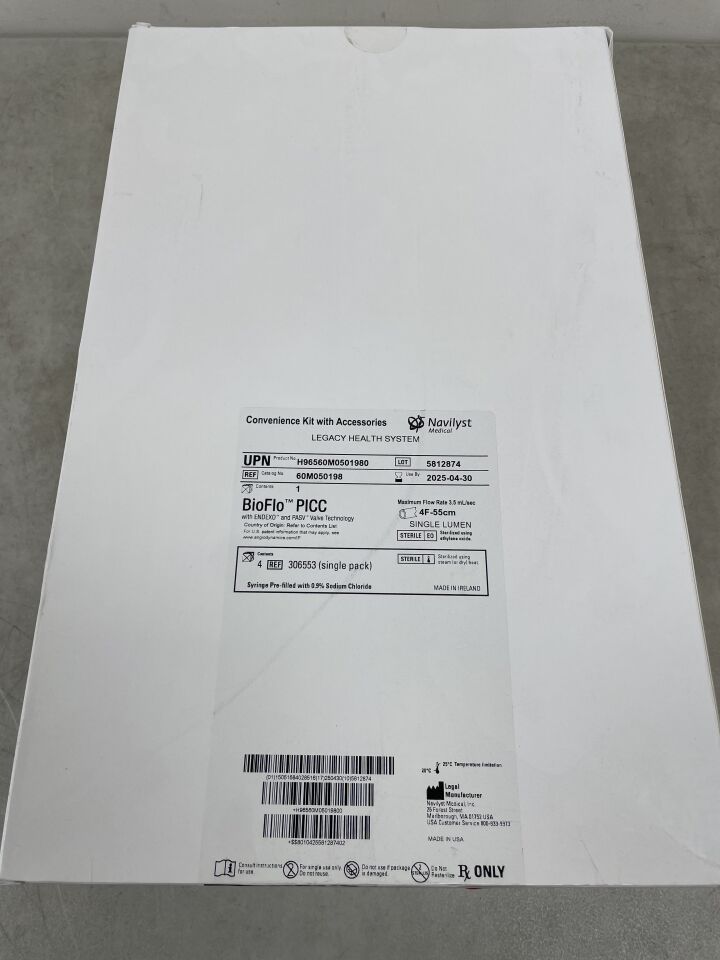 60M050198 - NAVILYST MEDICAL - BioFlo PICC Convenience Kit, 4F-55cm, (BX/1) - ( Expiry Date: 2025-04-30 )