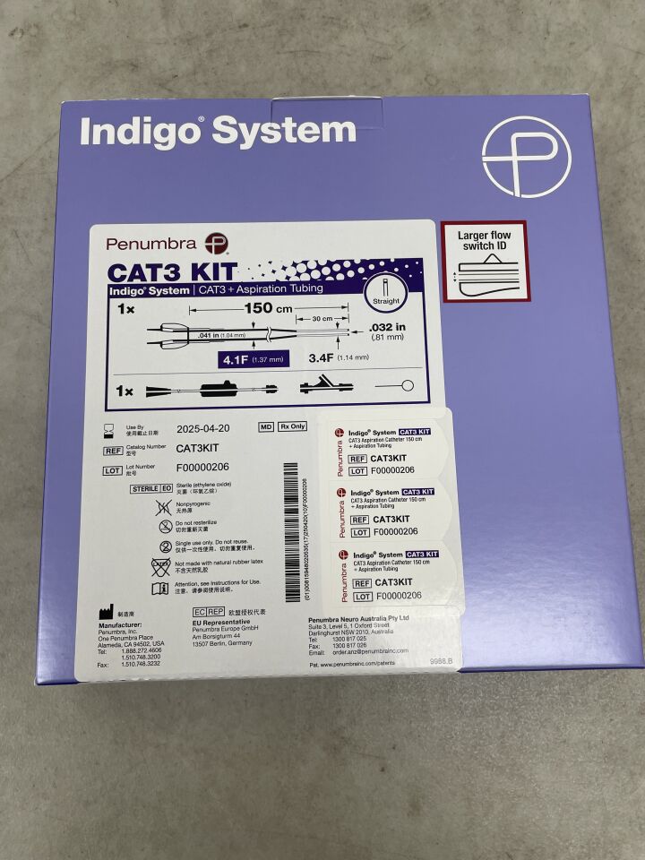 CAT3KIT - PENUMBRA - Indigo System CAT3 Aspiration Catheter, 150cm, +Aspiration Tubing, Straight, (BX/1) - ( Expiry Date: 2025-04-20 )