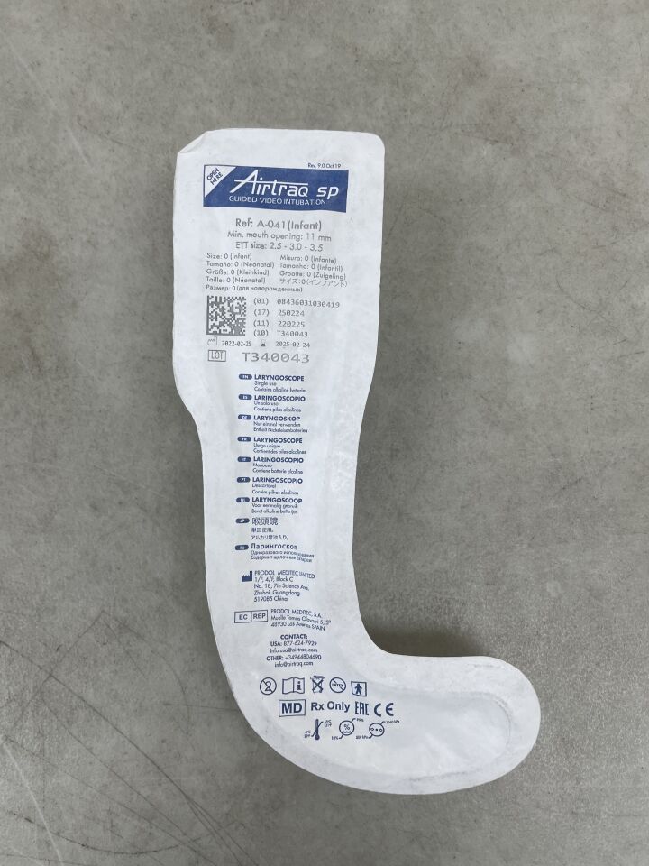 A-041 - PRODOL MEDITEC - Airtraq SP Video Laryngoscope Infant Size 0, (EA) - ( Expiry Date: 2025-02-24 )