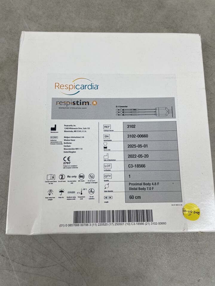 3102 - RESPICARDIA - repistim Respitory Stimulation Leads, 60cm, (BX/1) - ( Expiry Date: 2025-05-01 )
