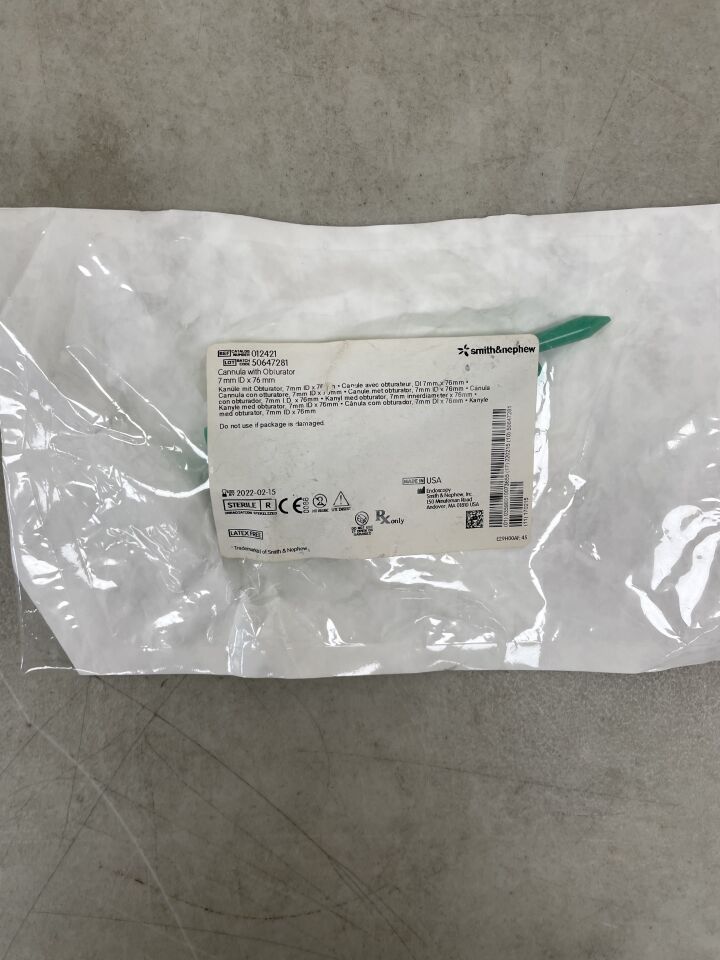 12421 - SMITH & NEPHEW - Universal Cannula Kit, 7 ID x 76 mm Length, Green, (EA) - ( Expiry Date: 2022-02-15 )