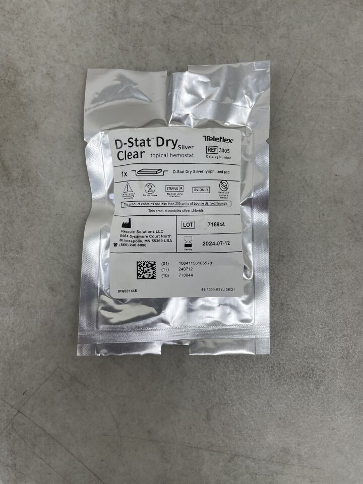 3005 - TELEFLEX - Vascular Solutions D-Stat Dry Clear Silver Topical Hemostat, (EA) - ( Expiry Date: 2024-07-12 )