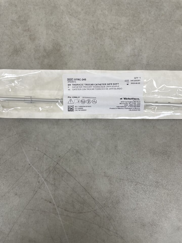 DTRC-24S - TELEFLEX - Pleur-Evac 24F Thoracic Catheter, 10" Trocar, (EA) - ( Expiry Date: 2025-04-26 )
