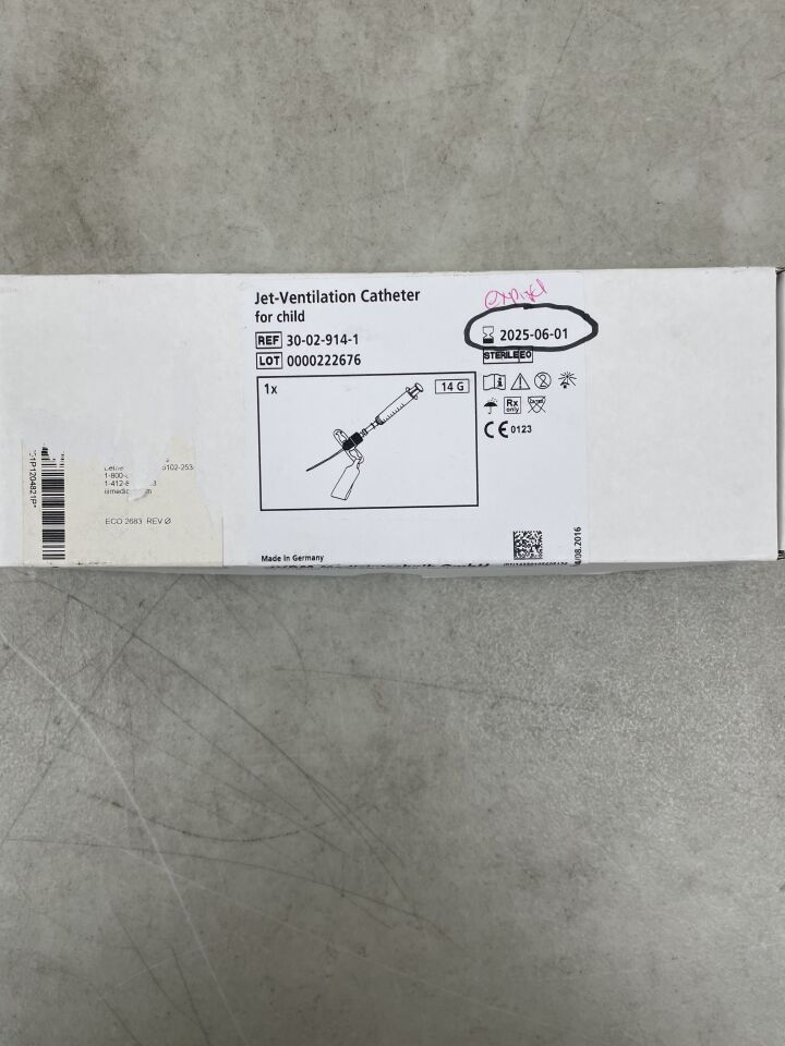 30-02-914-1 - VBM - Jet-Ventilation Catheter For Child, 14G, (BX/1) - ( Expiry Date: 2025-06-01 )