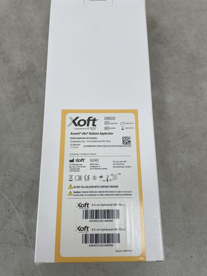 AB2061 - XOFT - Xoft Axxent eBx Balloon Applicator 4-5cm Spherical, 45-75cc, (BX/1) - ( Expiry Date: 2025-03-15 )
