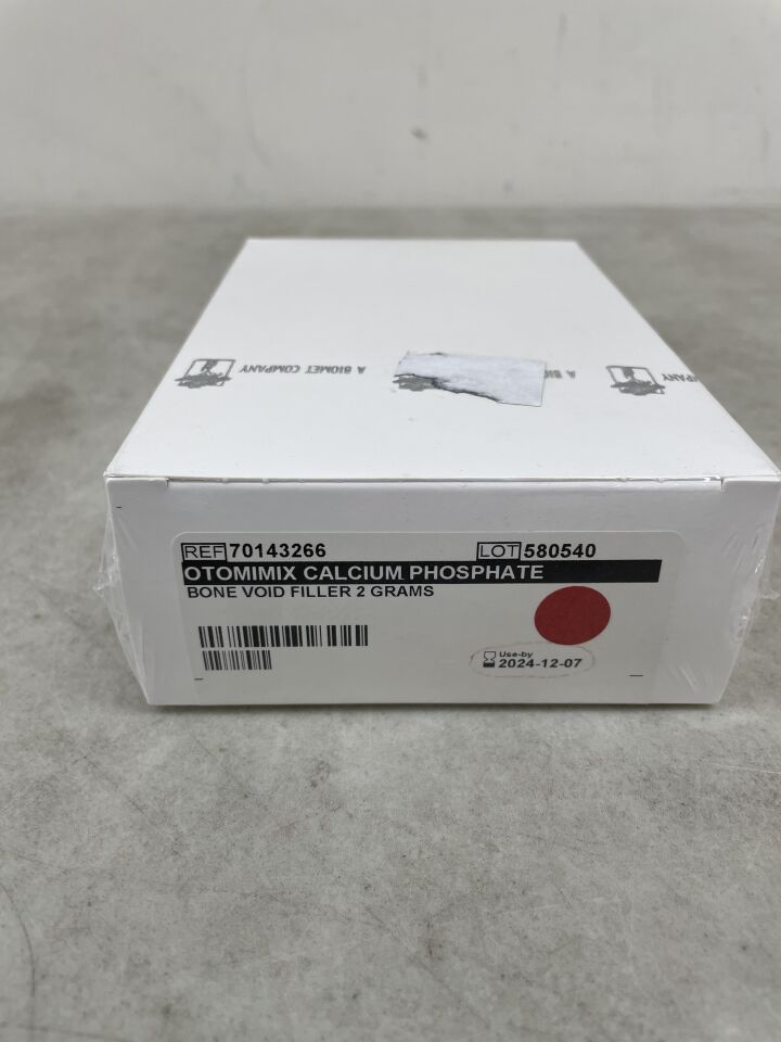 70143266 - BIOMET - Otomimix Calcium Phosphate Bone Void Filler 2 Grams, (BX/1) - ( Expiry Date: 2024-12-07 )