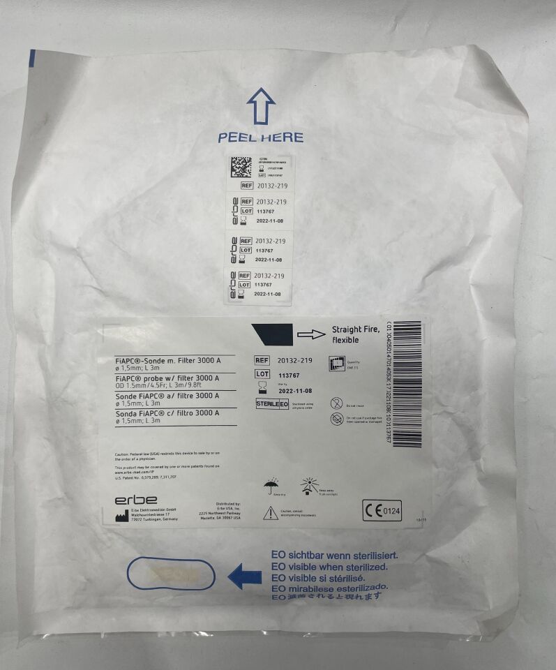 20132-219 - ERBE - fiapc plasma coagulation flexible probe with 3000 a filter, 1.5 mm od x 300 cm length, (EA) - ( Expiry Date: 2024-08-07 )
