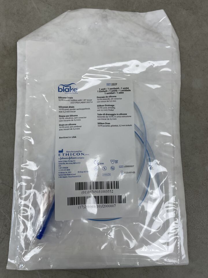 2227 - ETHICON - Blake Round Hubless Silicone Drains, 10Fr, (EA) - ( Expiry Date: 2025-01-03 )