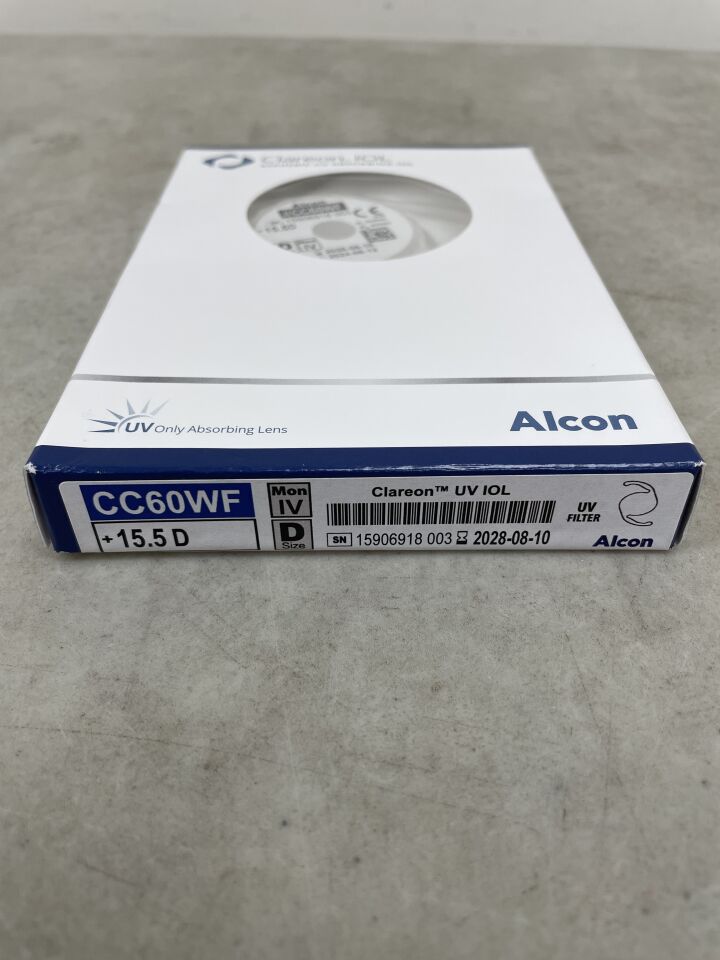 CC60WF.155 - ALCON - Clareon Aspheric UV Absorbing IOL, 15.5D , ( BX/1 ) - ( Expiry Date : 2028-08-10 )