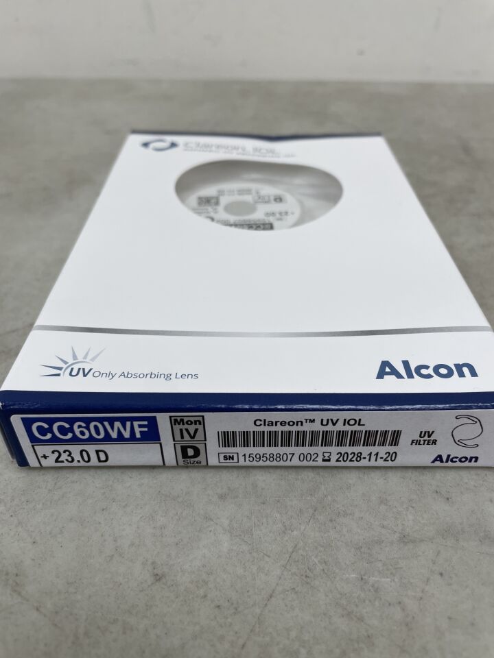Clareon UV intraocular lens CC60WF box, +23.0D, UV absorbing, medical eye implant