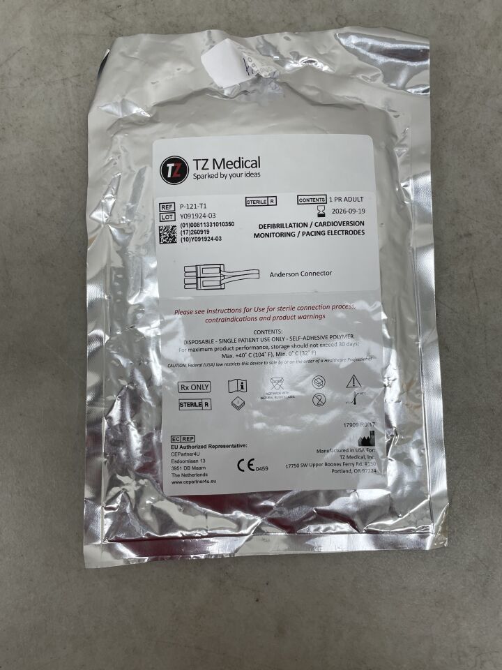 P-121-T1 - TZ MEDICAL - Multifunction Adult Defibrillation Cardioversion Monitoring Pacing Electrode Pads,, (EA) - ( Expiry Date: 2026-09-19 )