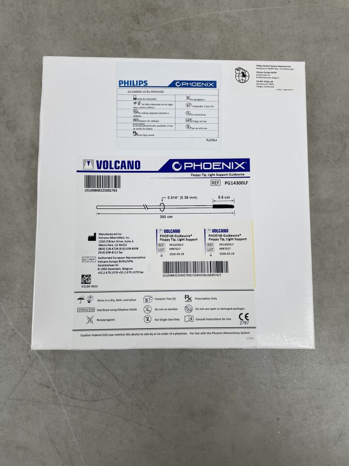 PG14300LF - VOLCANO - Phoenix 軟頭輕型支撐導線 - .014" x 5.5cm x 300cm,(5支/盒)-(有效期至:2026年3月29日)