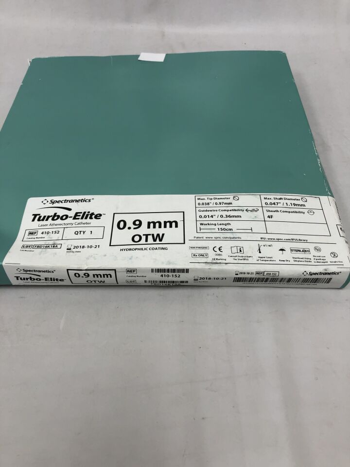 410-152 - SPECTRANETICS - OTW TurboElite Laser Atherectomy Catheter, 150cm, 0.9mm, (BX/1) - ( Expiry Date: 2025-02-01 )