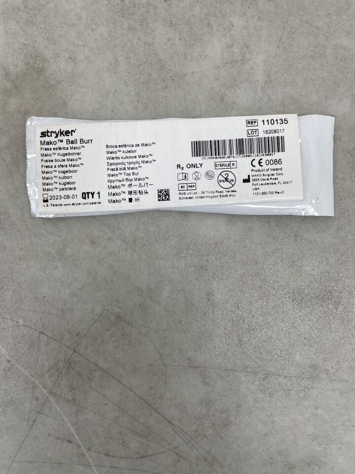 110135 - STRYKER - Mako Ball Burr, (EA) - ( Expiry Date: 2023-08-01 )