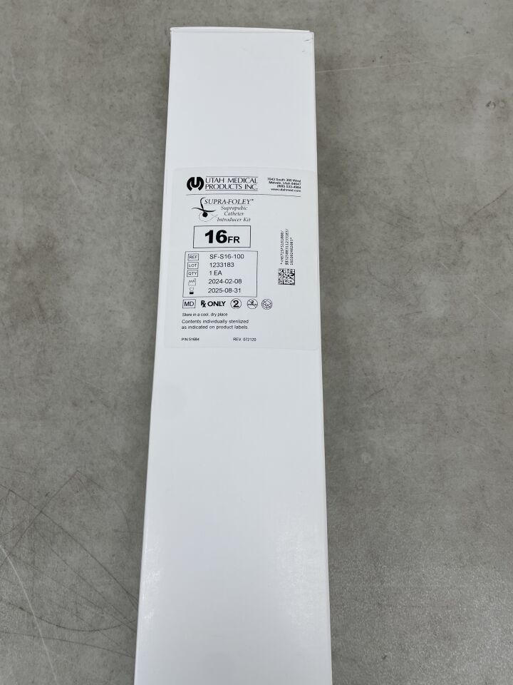 SF-S16-100 - UTAH MEDICAL - Supra-Foley Introduction Kit, 16 Fr, Orange, (BX/1) - ( Expiry Date: 2025-08-31 )