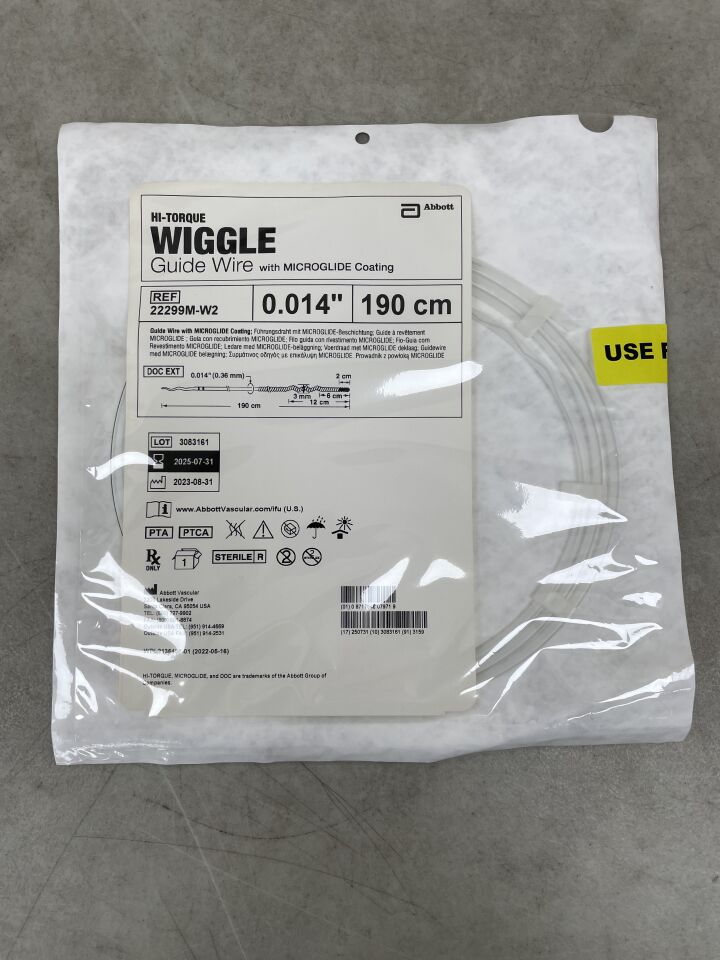 22299M-W2 - ABBOTT - Hi-Torque Wiggle Guide Wire, MicroGlide: 0.014" x 190cm, 2cm Tip, (EA) - ( Expiry Date: 2025-07-31 )