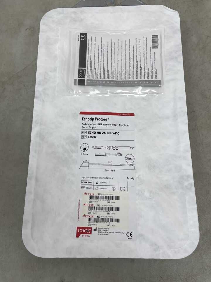 G34280 - COOK - EchoTip Procore HD Endobronchial Ultrasound Biopsy Needle, 25G (Pentax), (EA) - ( Expiry Date: 2024-11-15 )
