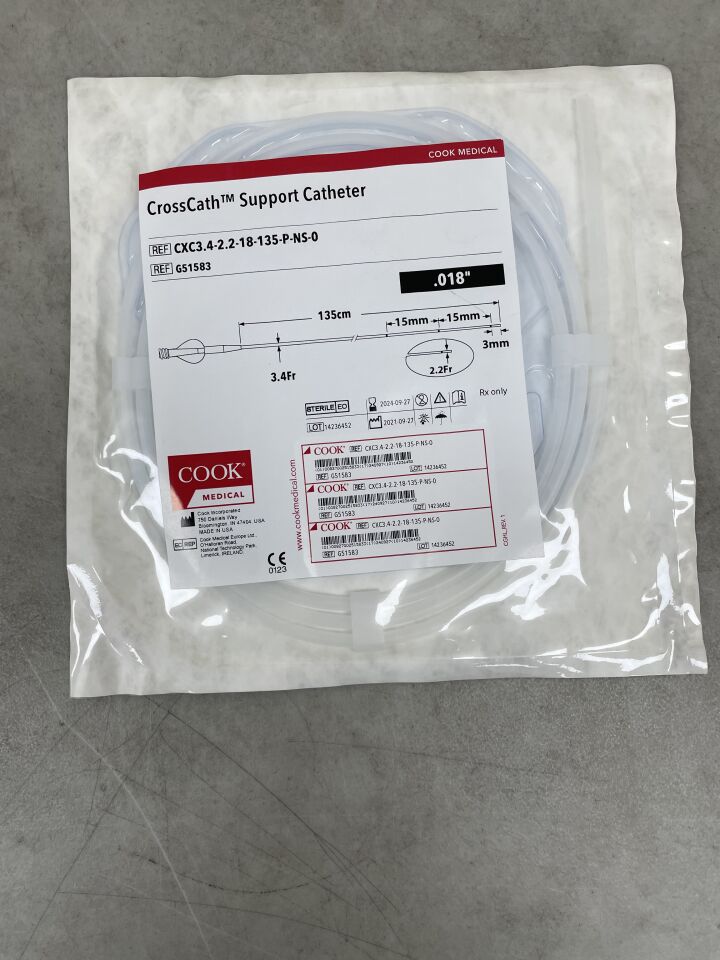 G51583 - COOK - CrossCath Support Catheter - 2.2Fr x 150cm x .035", (EA) - ( Expiry Date: 2024-09-27 )