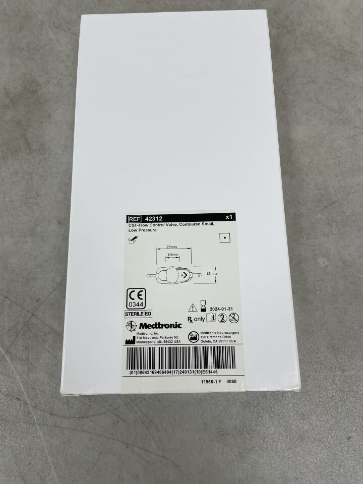 42312 - MEDTRONIC - CSF-Flow Control Valve, Contoured Small, Low Pressure, (BX/1) - ( Expiry Date: 2024-01-31 )