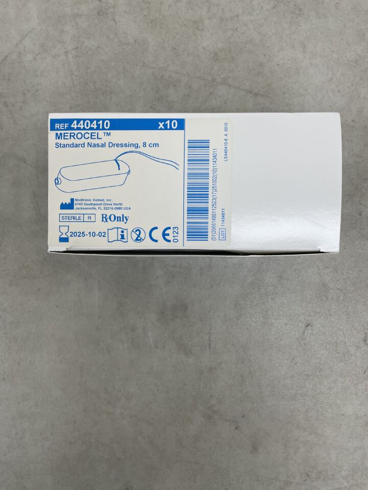 440410 - MEDTRONIC - Merocel Standard Nasal Dressing w/String with Airway 8cm, (BX/10) - ( Expiry Date: 2025-10-02 )