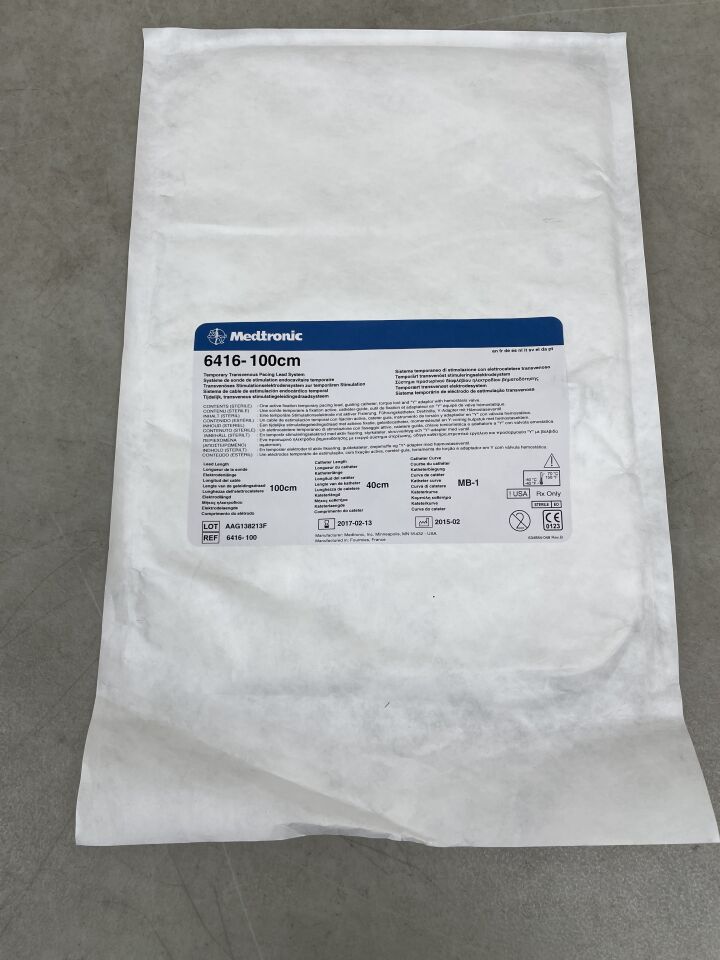 6416-100 - MEDTRONIC - Temporary Transvenous Pacing Lead Sys MB-1 Curve - 100cm, (EA) - ( Expiry Date: 2017-02-13 )