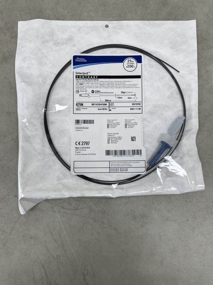 1816 - BOSTON SCIENTIFIC - Interject Injection Therapy Needle Catheter - CONTRAST - 25Ga x 200cm , ( EA ) - ( Expiry Date : 2027-11-05 )