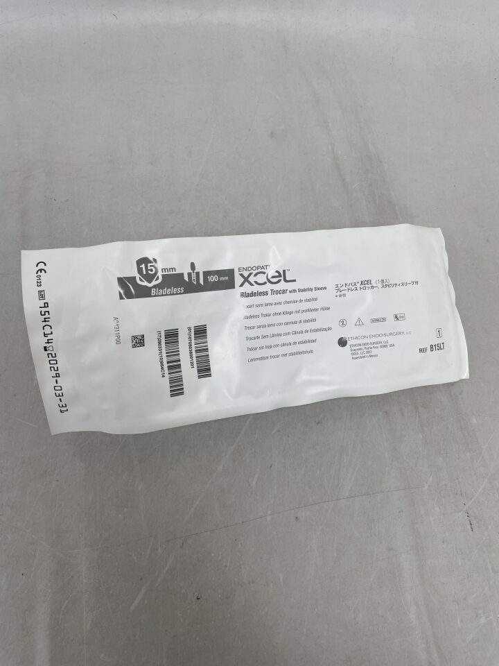 B15LT - ETHICON - Endopath Xcel 穩定套管無刀片穿刺器,直徑 15 毫米 x 100 毫米長軸,(EA)-(有效期至:2029-03-31)