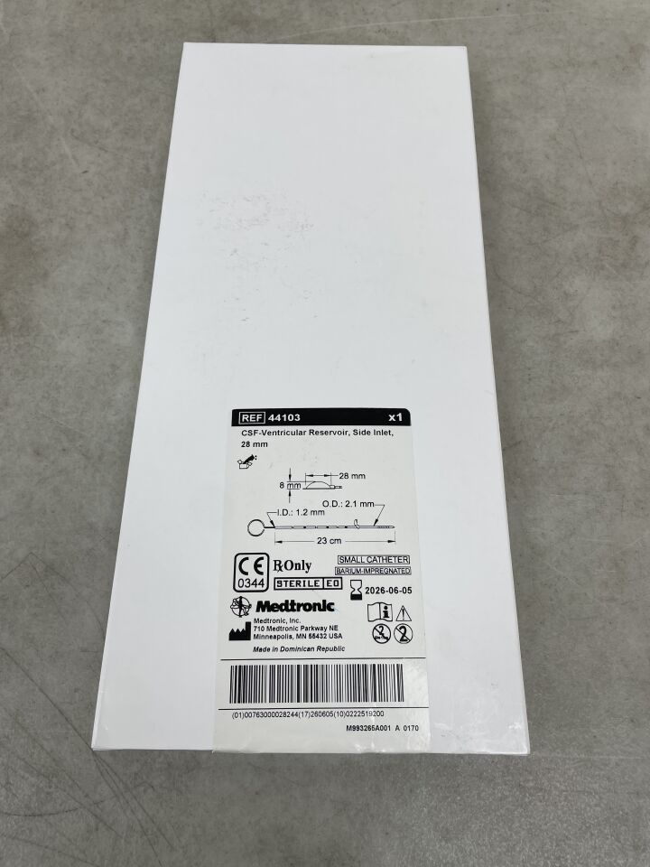 44103 - MEDTRONIC - CSF-Ventricular Reservoir, Side Inlet, 28mm , ( BX/1 ) - ( Expiry Date : 2026-06-05 )