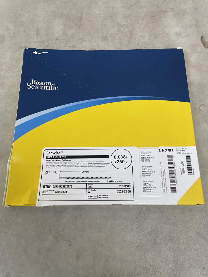 5662 - BOSTON SCIENTIFIC - Jagwire High Performance Guidewire - Straight Tip - .038" x 260cm, (BX/2) - ( Expiry Date: 2025-02-20 )