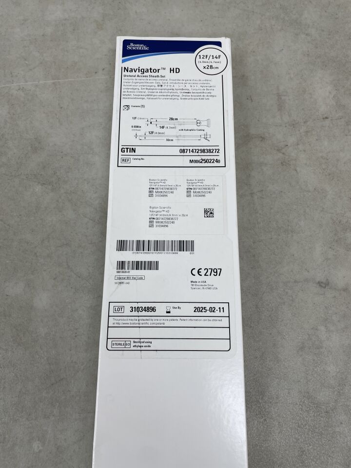 250224 - BOSTON SCIENTIFIC - Navigator HD Ureteral Access Sheath Set - 12Fr/14Fr x 28cm, (BX/1) - ( Expiry Date: 2025-02-11 )