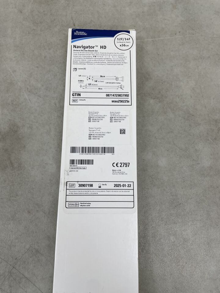 250225 - BOSTON SCIENTIFIC - Navigator HD Ureteral Access Sheath Set - 12Fr/14Fr x 36cm, (BX/1) - ( Expiry Date: 2025-01-22 )