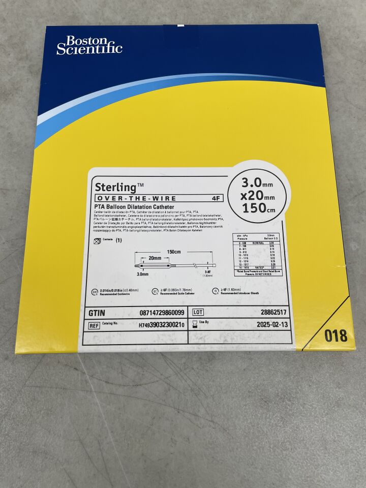 3903230021 - BOSTON SCIENTIFIC - Sterling OTW PTA Balloon Dilatation Catheter - 3.0mm x 20mm x 150cm, (BX/1) - ( Expiry Date: 2025-02-13 )