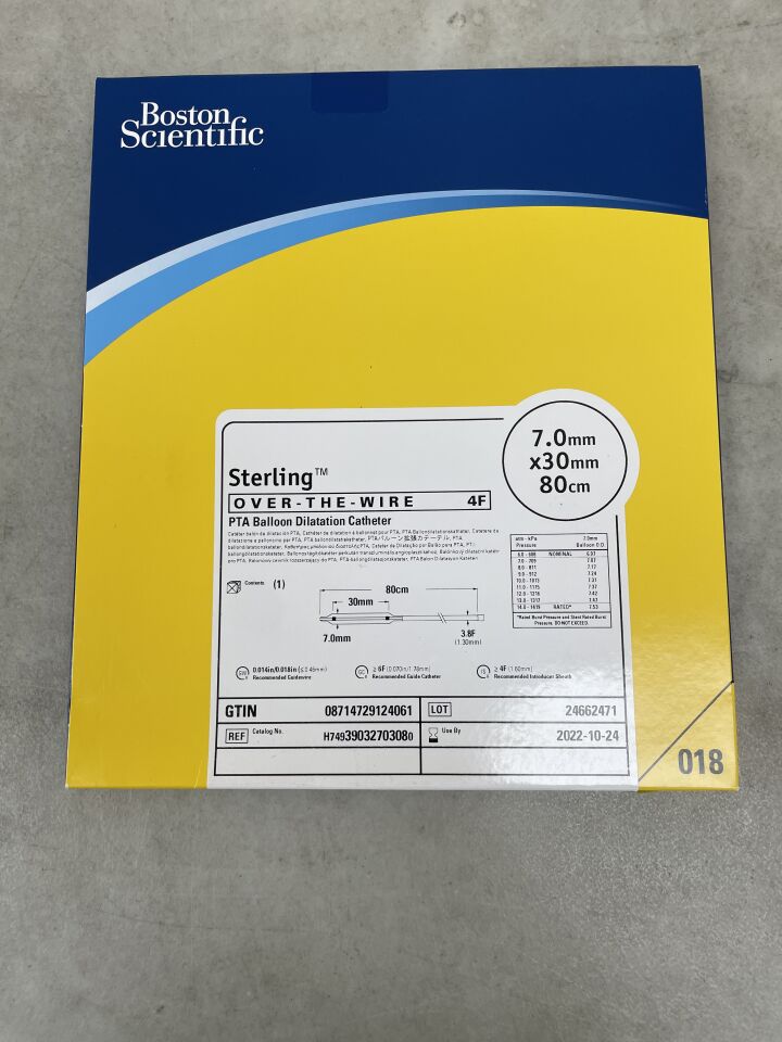 3903270308 - BOSTON SCIENTIFIC - Sterling OTW PTA Balloon Dilatation Catheter - 7.0mm x 30mm x 80cm, (BX/1) - ( Expiry Date: 2022-10-24 )