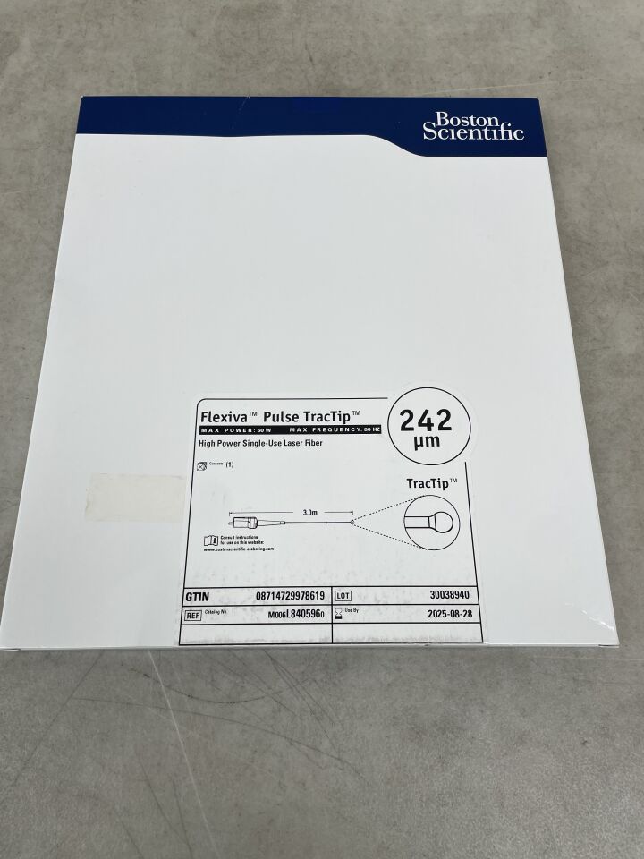 L840596 - BOSTON SCIENTIFIC - Flexiva Pulse TracTip High Power Laser Fiber, Max Power 50W, Max Frequency 80HZ, 242 µm, (BX/1) - ( Expiry Date: 2025-08-28 )