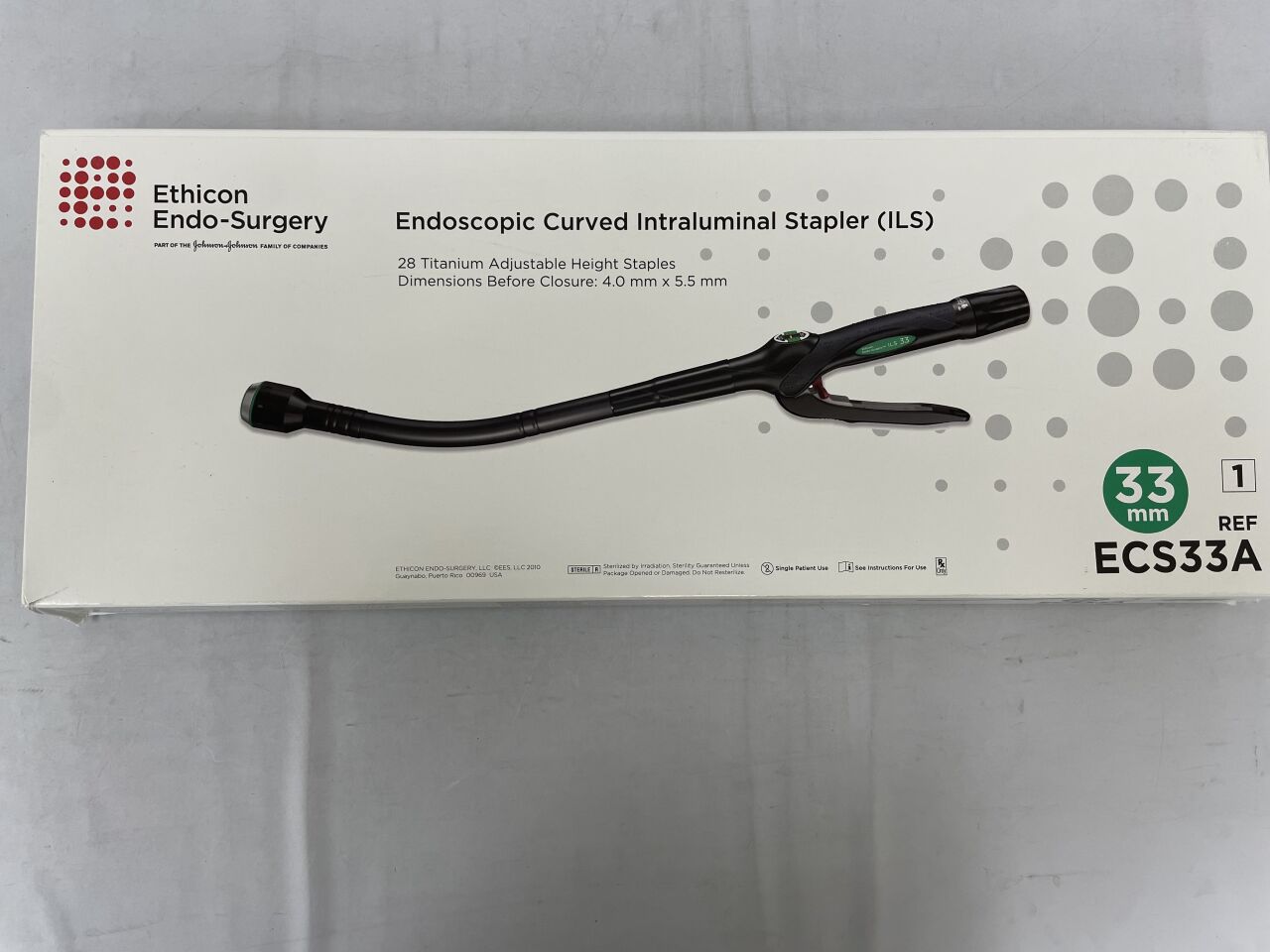 ECS33A - ETHICON - Endoscopic Curved Intraluminal Stapler 33mm , () - ( Expiry Date: 2025-07-31 )