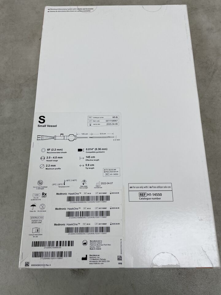 H1-S - MEDTRONIC - ev3 HawkOne S 6F Directional Atherectomy System, (BX/1) - ( Expiry Date: 2025-04-06 )