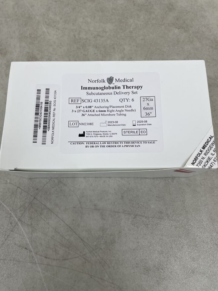 SCIG 43135A - NORFOLK MEDICAL - Clearview Needle Extension Set, 27 G x 36", 6 mm Needle, 3-Site, (BX/6) - ( Expiry Date: 2025-08-06 )