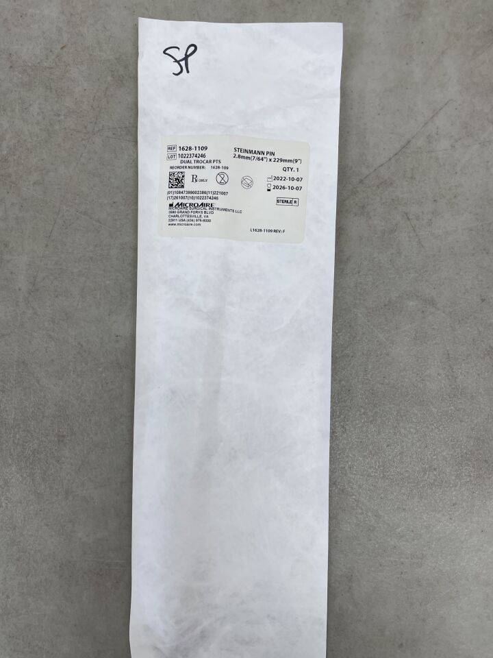 1628-1109 - MICRO-AIRE - Steinmann Pin Dual Trocar Points, 2.8mm x 229mm , ( EA ) - ( Expiry Date : 2026-10-07 )