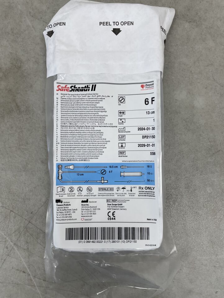 SS6 - OSCOR - SAFESHEATH II 止血撕脫式導入系統 6F 13cm,(EA)-(有效期至:2029-01-01)